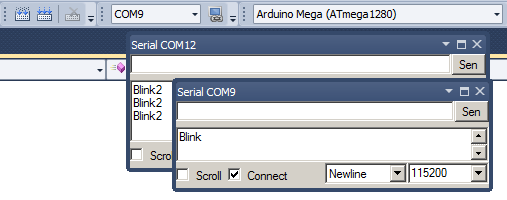 Visual Studio has serial tool windows for arduino or any other project 