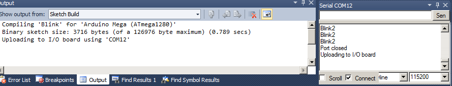 Visual Studio Development Provides Fully Compatible Arduino Compile and Upload using Bootloader or ISP