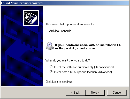 Arduino Leonardo Windows Driver Installation - 2