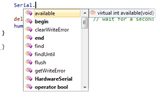 Atmel Studio Class Member Dropdown