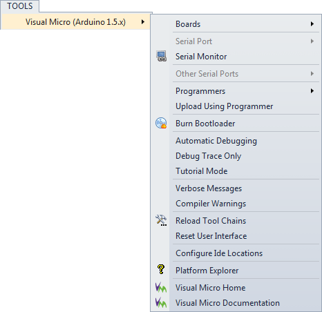 Tools Menu