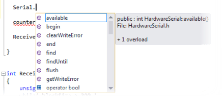 Visual Studio Intellisense Dropdown