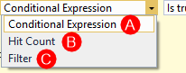 Breakpoint Vs15 Settings Popup Conditions Mode Combo