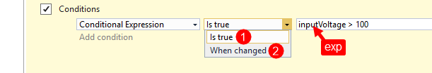 Breakpoint Condition Controls showing Comboblox Lists