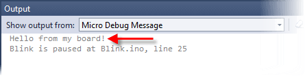 Hello Message in Output Window