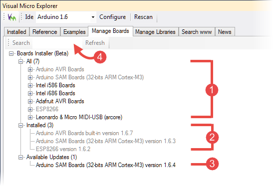 Manage Boards Sections