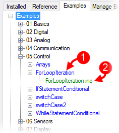 Micro Explorer Examples Pane