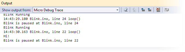 Output Micro Debug Trace