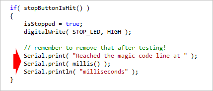 Serial.print debug code