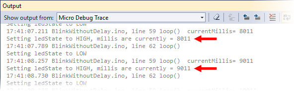 Tracepoint Output Window