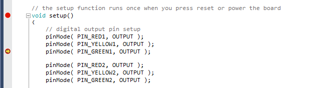 Breakpoint with code halted