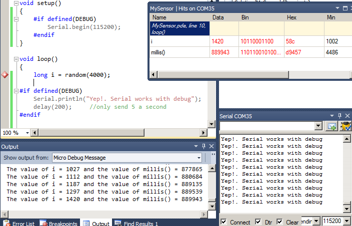 Share The Arduino Serial Port With The Debugger