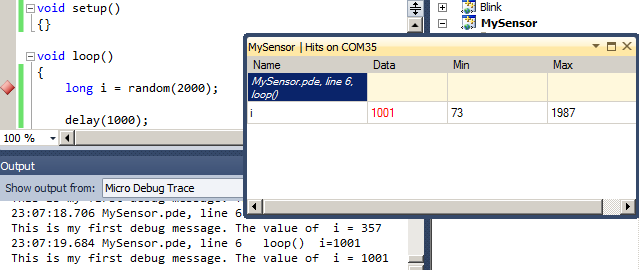 Arduino step by step source debugger