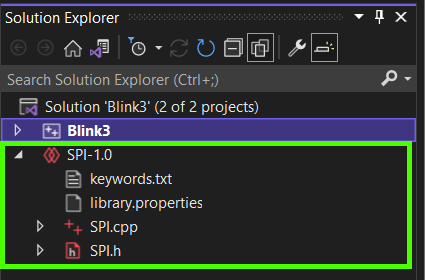 Solution Explorer with Cloned / Shared Project Library Added