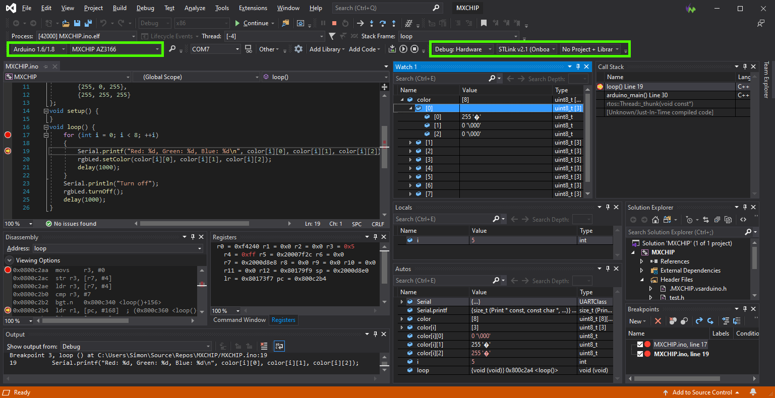 MXCHIP AZ3166 Debugging in vMicro and Visual Studio