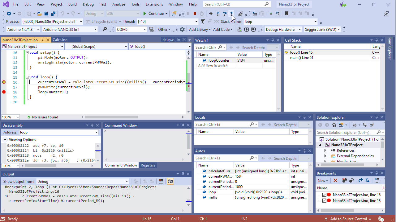 SAMD Debugging Arduino Nano 33 IoT in vMicro and Visual Studio