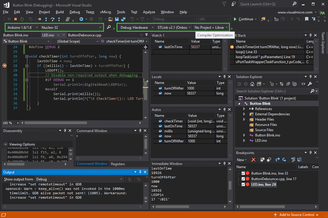 Debugging Arduino C/C++ Code