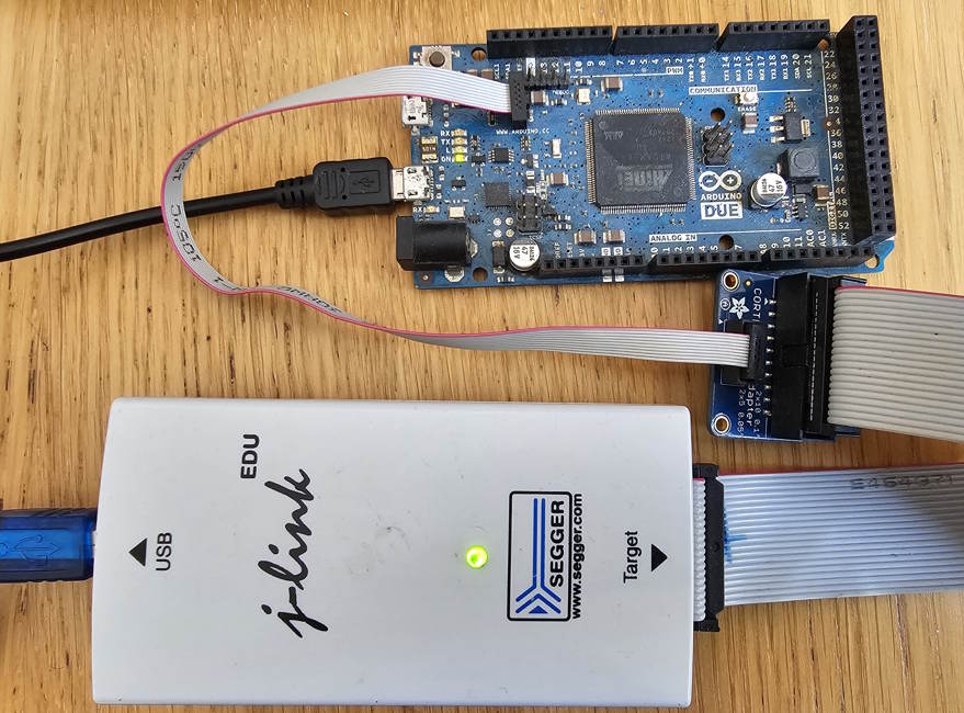 Segger JLink to Arduino DUE Wiring via JTAG Header