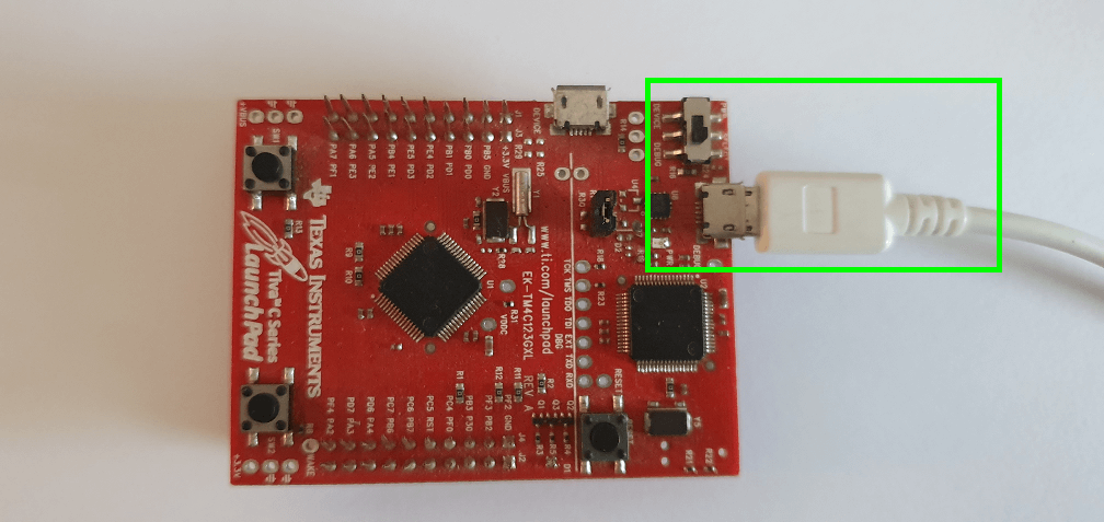 TivaC Connection to DEBUG port TivaC Connection to DEBUG port