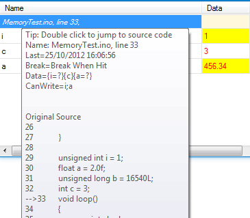 Update Arduino MCU Variables During A Debug Session