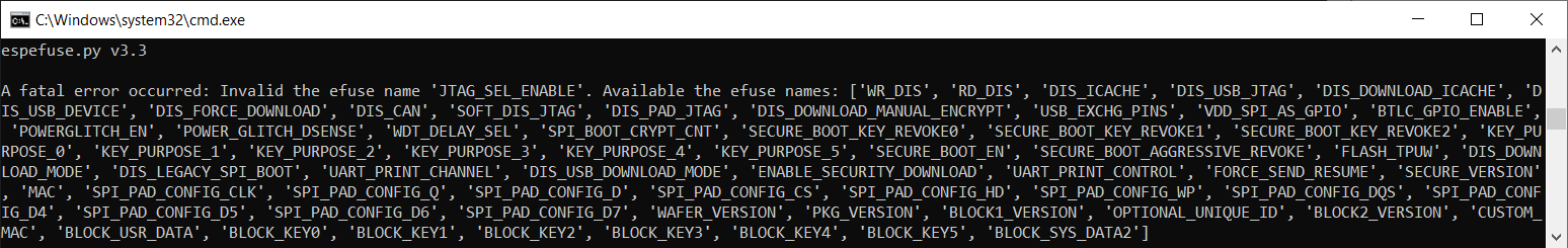 JTAG Fuse Burn Fail (Fuse Doesn't Exist)