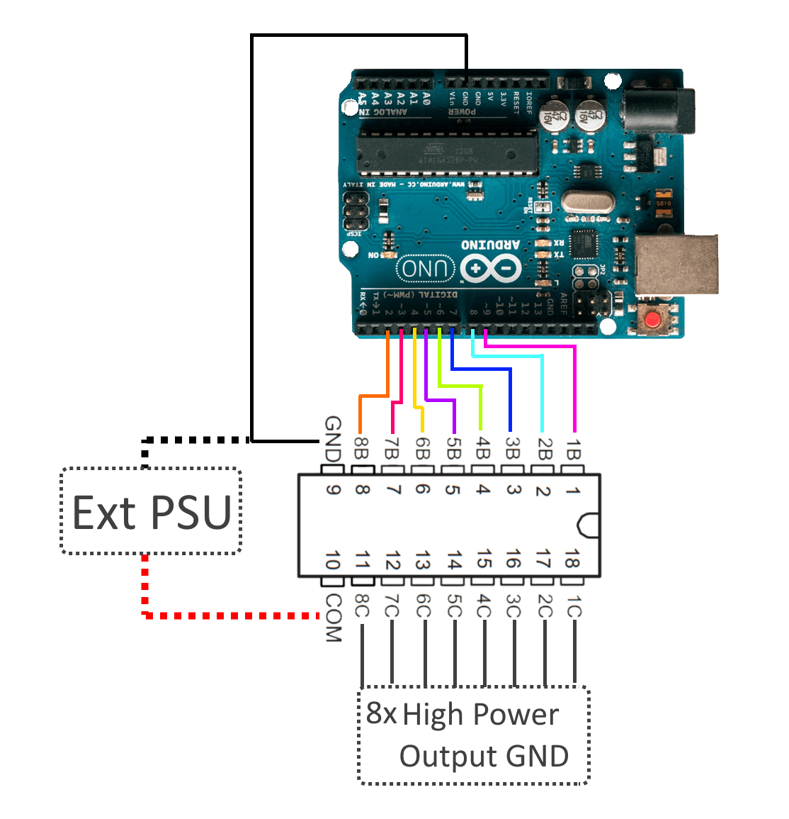 ULN2803A Wiring Diagram