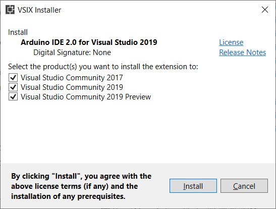 Visual Studio Installer: Visual Micro Extension Installing...