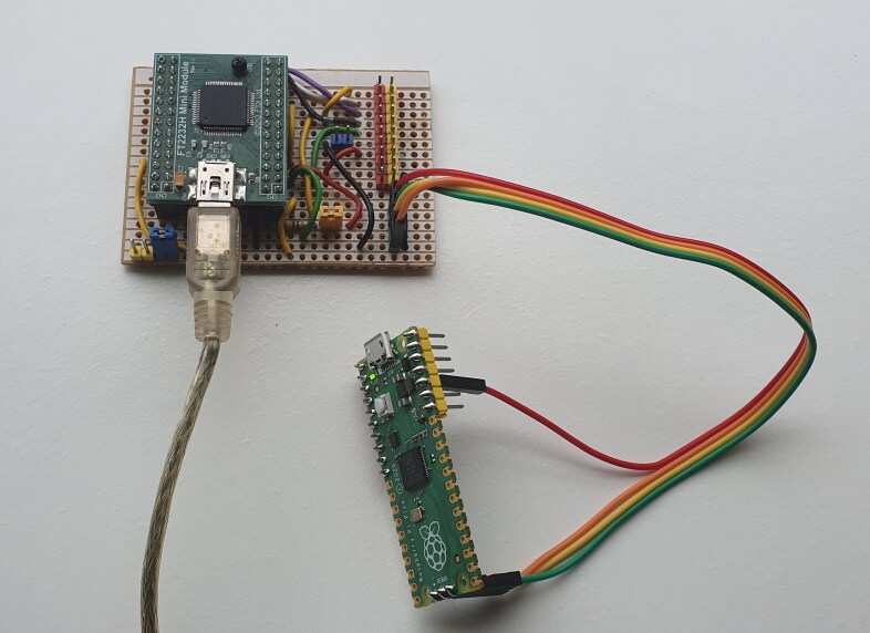 FT2232 Mini Module Connected to Raspberry Pi Pico