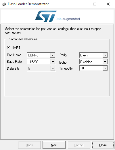 STM32 Flasher Process: Step 1