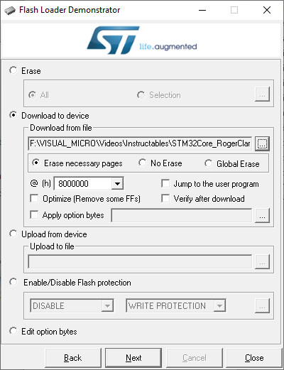 STM32 Flasher Process: Step 4