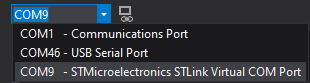 Port Selection for STM32 Board in Visual Micro