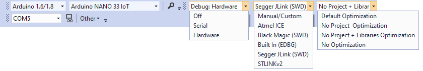 SAMD Debug Toolbar Settings SAMD Debug Toolbar Settings