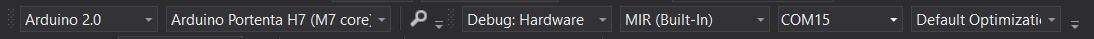 Portenta Debug Toolbar Settings