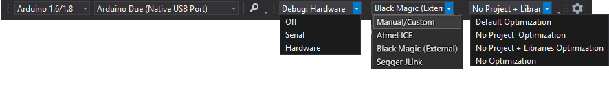 SAMD Debug Toolbar Settings SAM Debug Toolbar Settings
