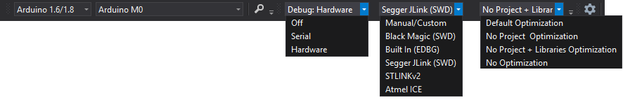 STM32 Debug Toolbar Settings