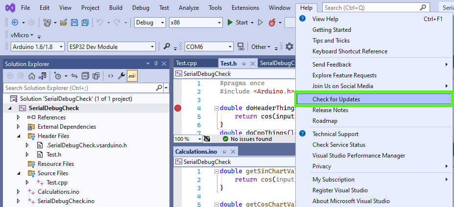 Visual Studio Check For Updates