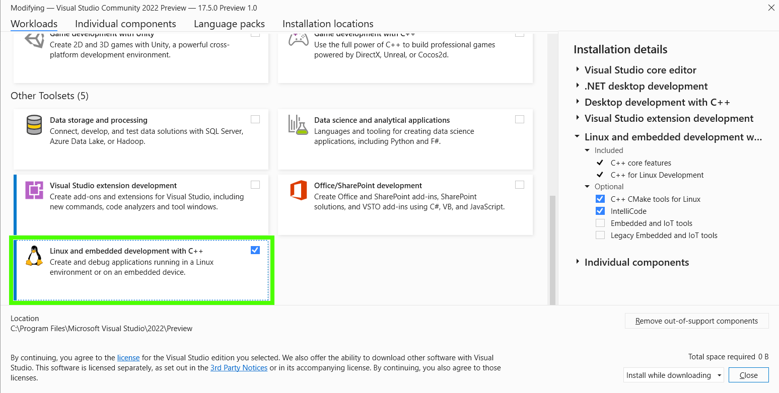 VS2022 Workload Selection