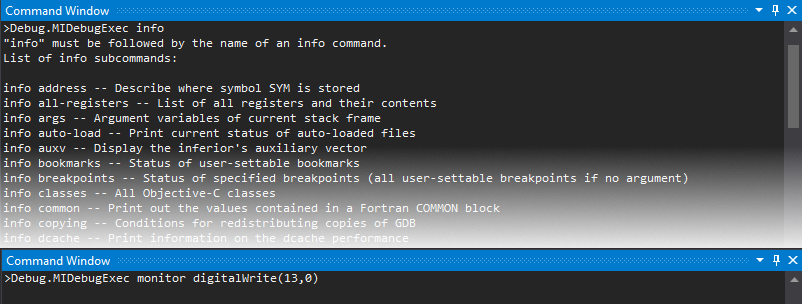 Executing Custom GDB Commands while Debugging in Visual Micro