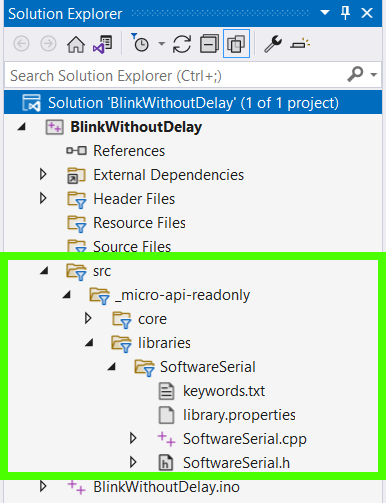 Solution Explorer View of Hidden File Links