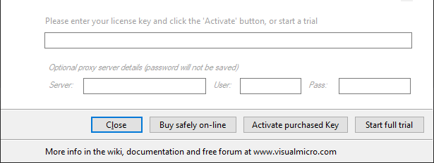Activation Screen - Start Trial or Activate License